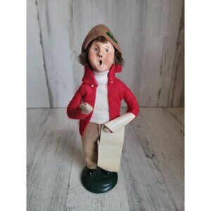 Byer's Choice short hair boy music sheet caroler xmas figure vintage